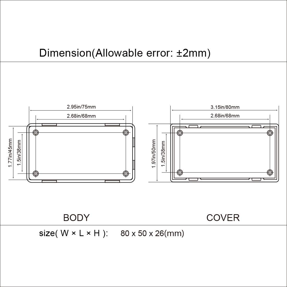 5 Pieces Plastic Project Boxes Junction Case for Electronic Project, Black 3....