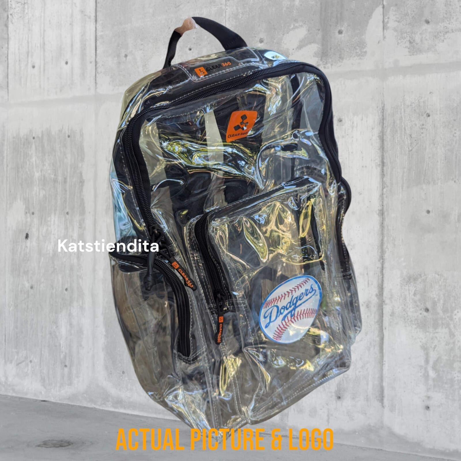 Los Angeles Dodgers Fans HEAVYDUTY CLEAR BACKPACK Transparent PVC School Work