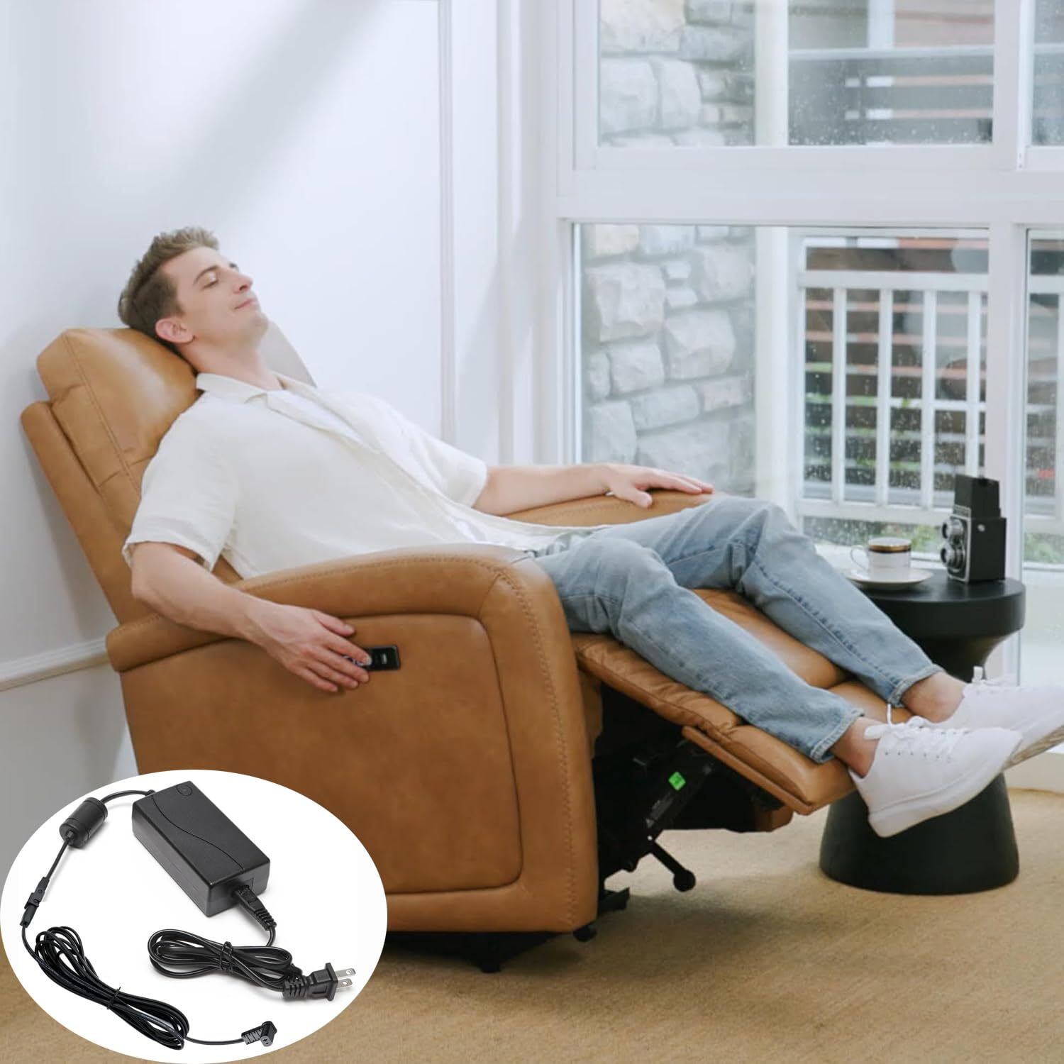 Universal Power Cord for Recliner Chair - 2-Pin Recliner Power Supply with