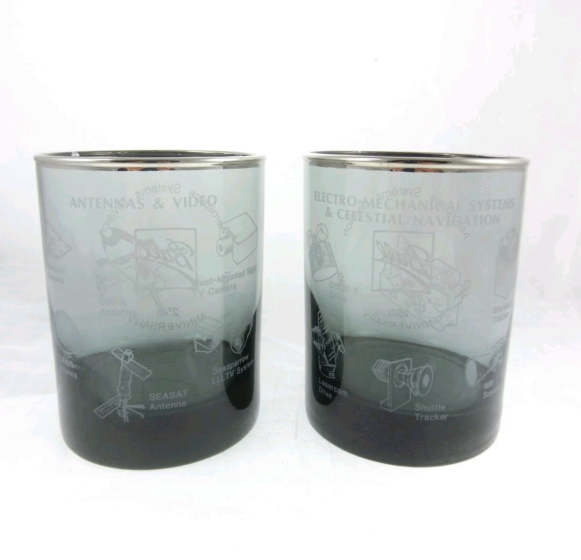 2pc Set Aerospace Systems Division Celestial Navigation Antenna Drinking Glasses