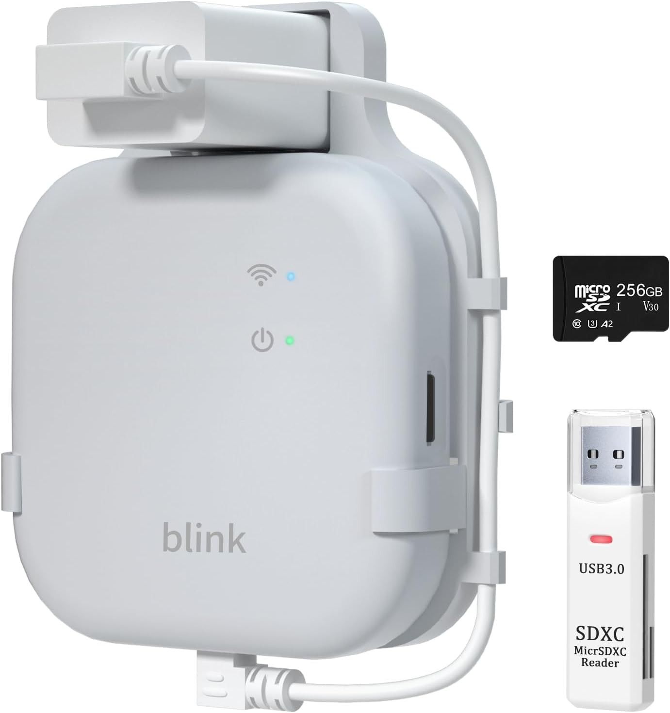 256GB Micro SD Card & Outlet Wall Mount for Blink Sync Module XR with Short C...