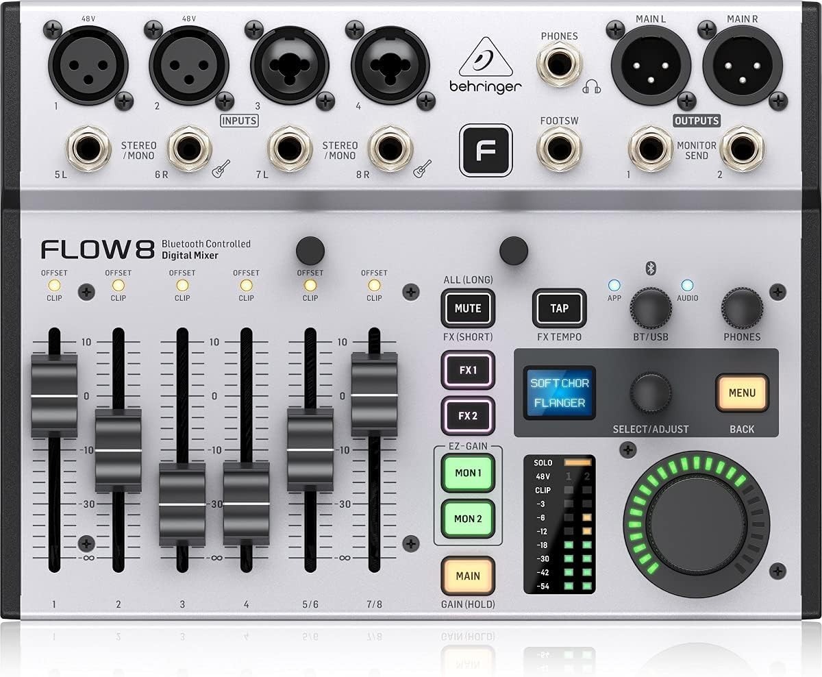 Behringer Digital Mixer 8-Channel with USB Audio Interface Bluetooth Remote