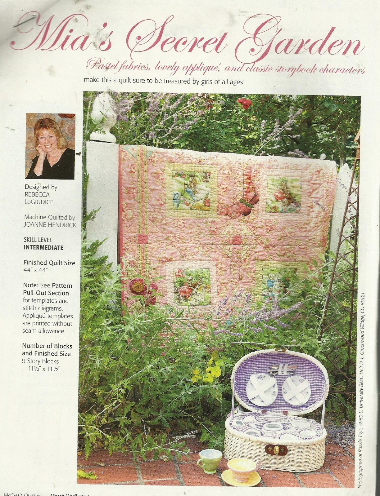 E0042  MIA'S SECRET GARDEN QUILT PATTERN/INSTRUCTIONS