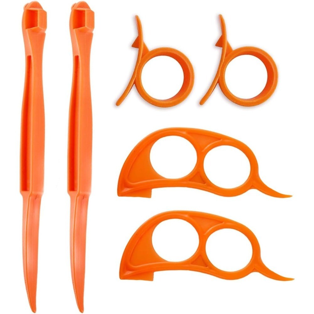 Orange Citrus Peelers Set of 6 Plastic Easy Slicer Cutter Peeler Remover Opener