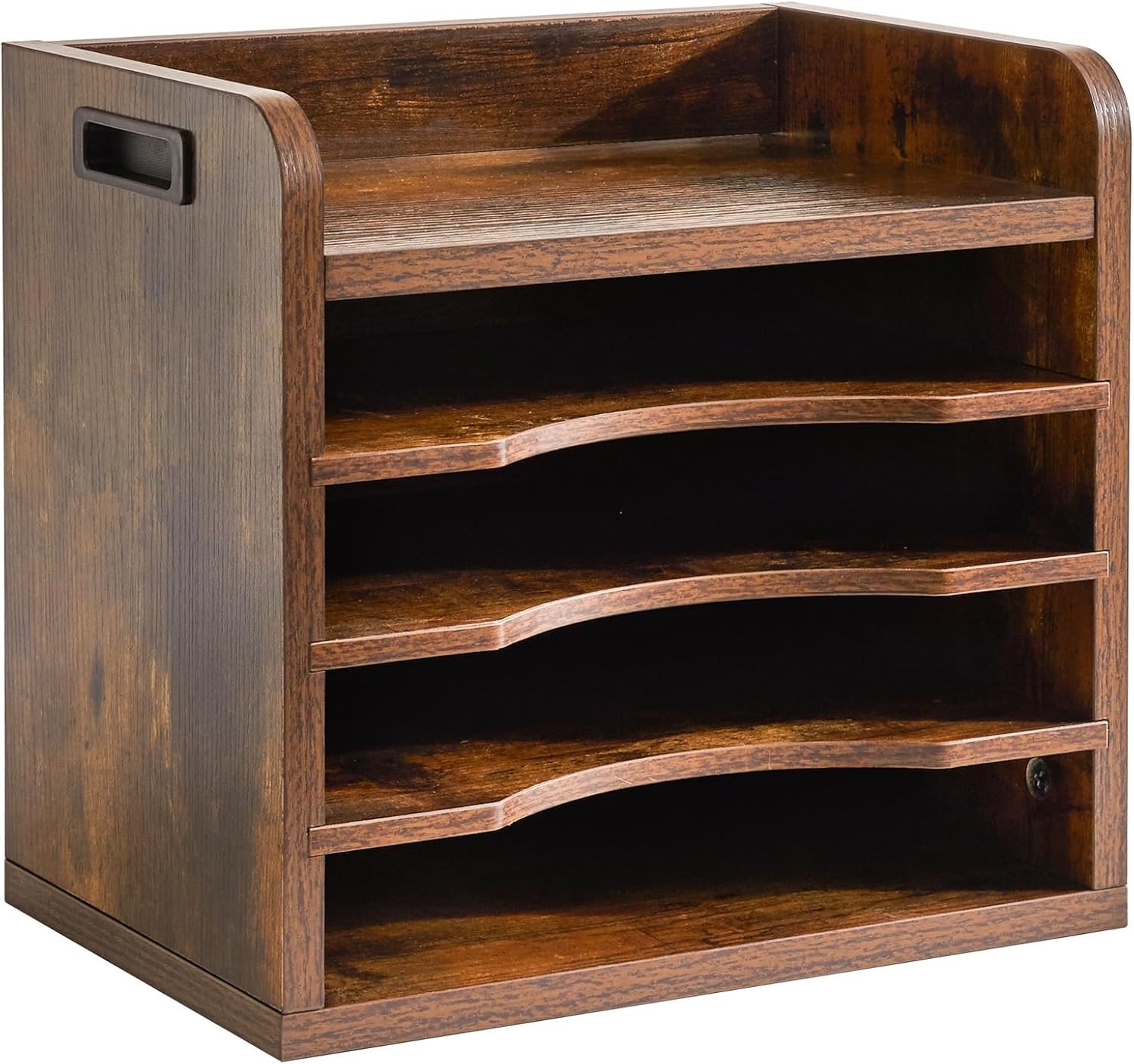 Desktop File Organizer with Handle, Document Letter Mail Tray Sorter with 3 A...