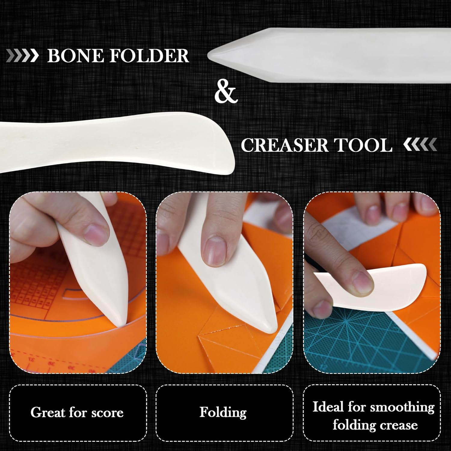 Bone Folder & Creaser Tool - 2PCS - Scoring, Folding for Origami, Paper Crafts,