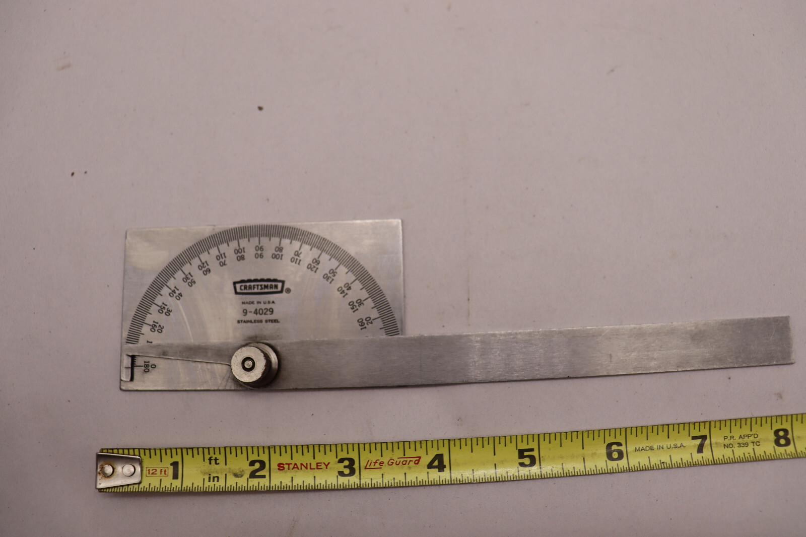 Craftsman Machinist Stainless Steel Protractor 9-4029 Made in USA free ship USA