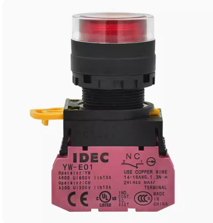 1PC NEW IDEC Self-reset button switch without light YW1L-MF2E10 red 1NO #LL