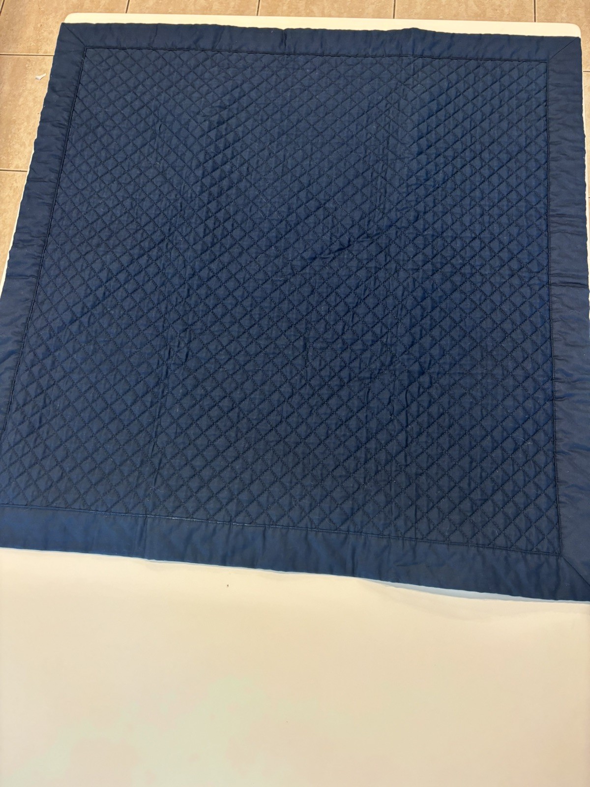 RALPH LAUREN Wyatt ~ Quilted Euro Pillow Sham ~ Polo Navy Blue ~ 26" x 26"