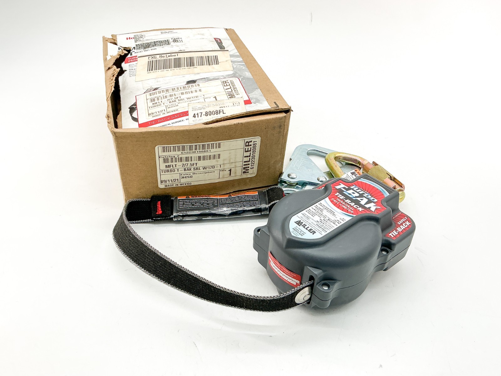 New Honeywell Miller MFLT-2/7.5FT Turbo T-Back Fall Limiter 400LB 612230180881