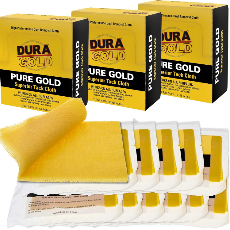 Dura-Gold Tack Cloth 18x36 Gold Cotton Mesh Dust Free Woodwork Paint Auto