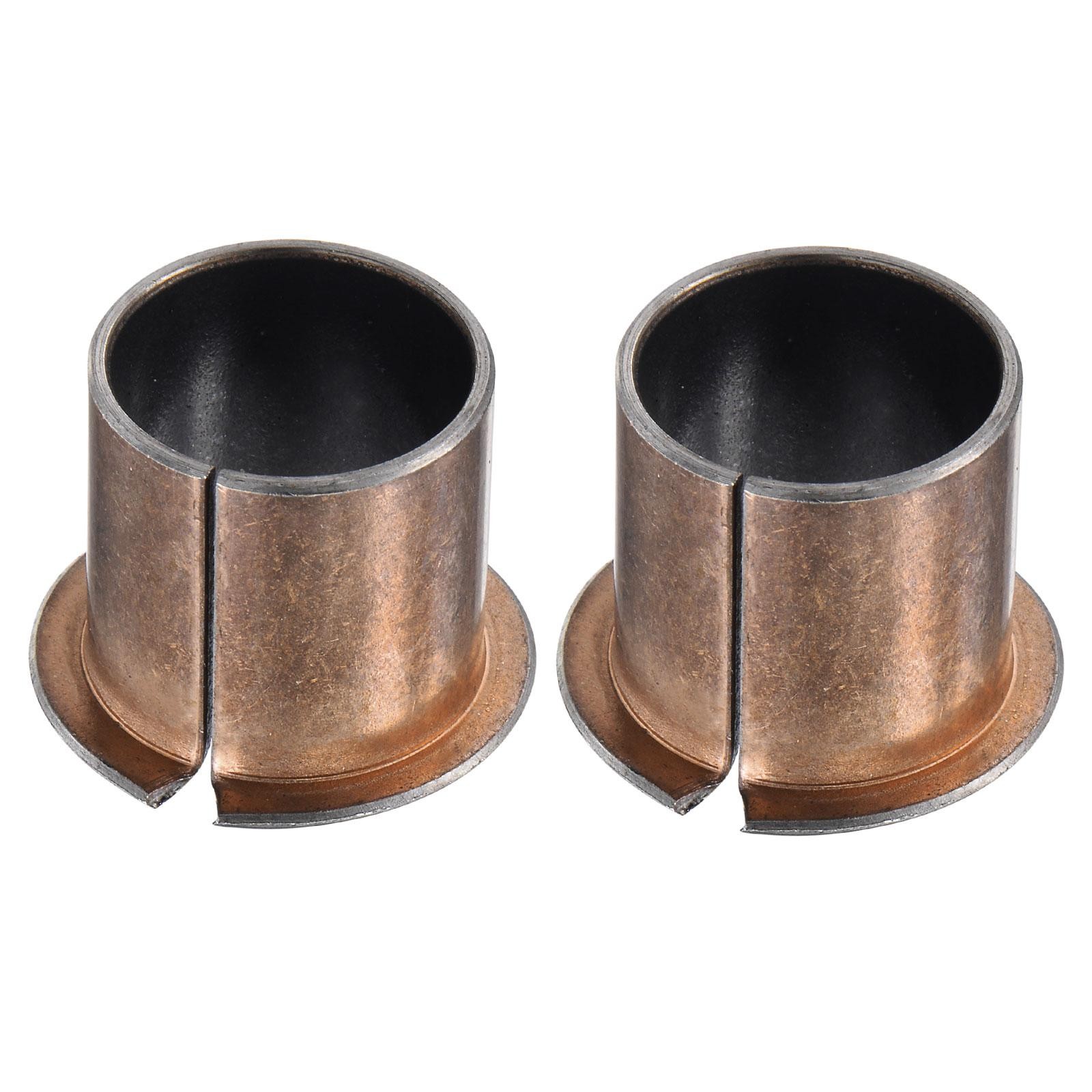 Flanged Sleeve (Plain) Bearings 22x25x25mm Wrapped Oilless Bushings 2pcs
