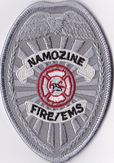 Namozine Fire EMS silver Firefighter Patch NEW!!