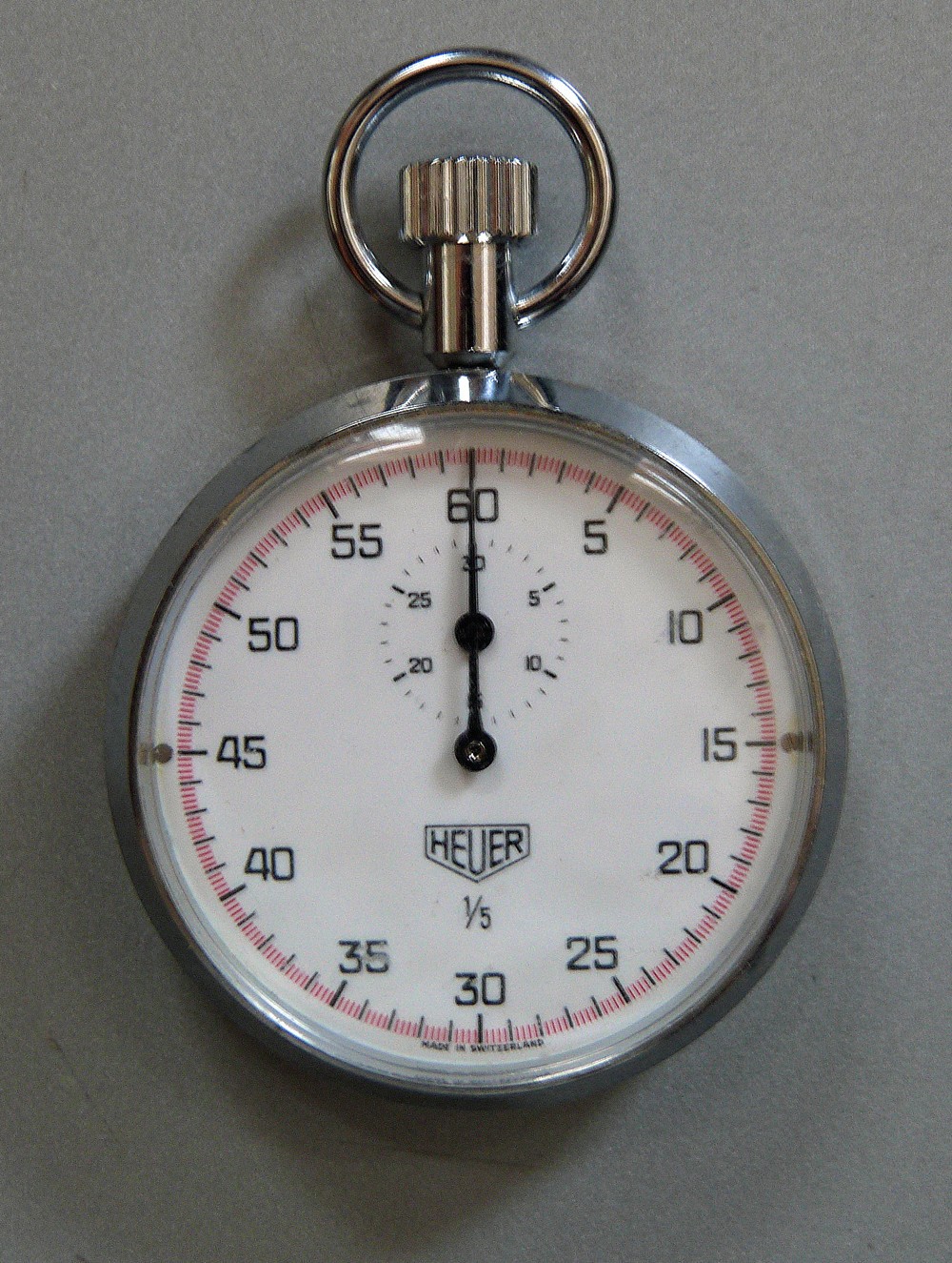 Vintage HEUER Stopwatch ~ Excellent case. Winder will not turn. For Parts/Repair