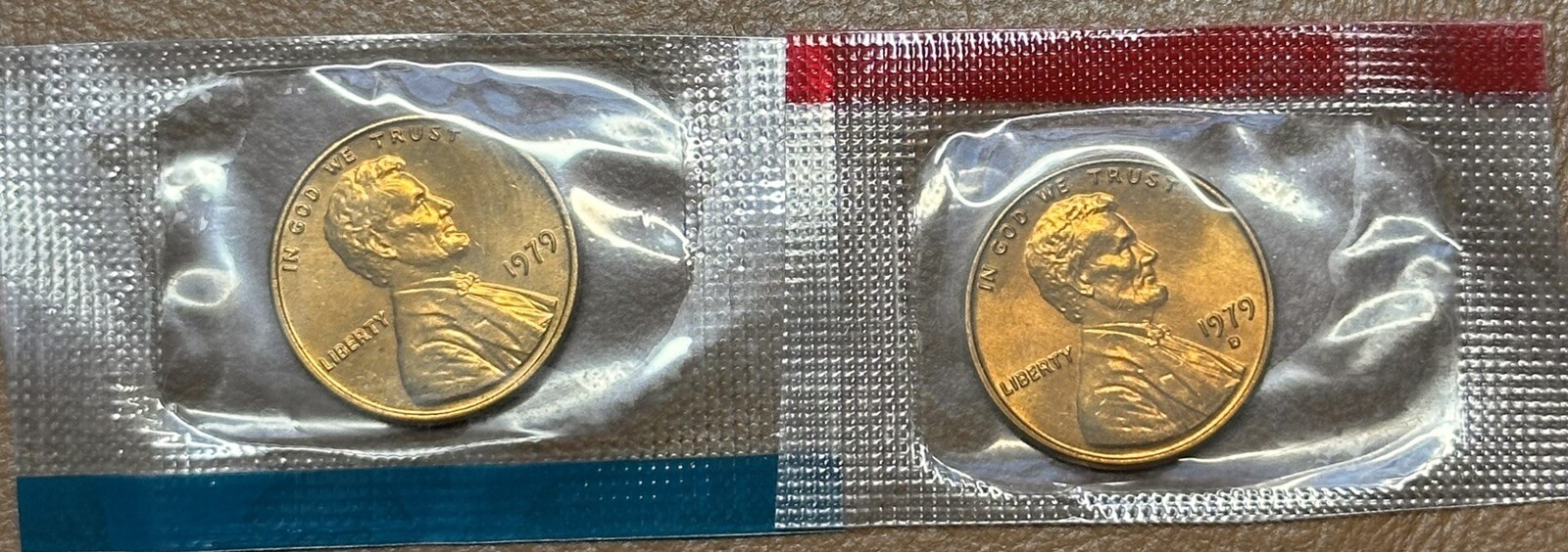 1979 P & D Uncirculated Lincoln Cents in Mint Cello, Free Shipping
