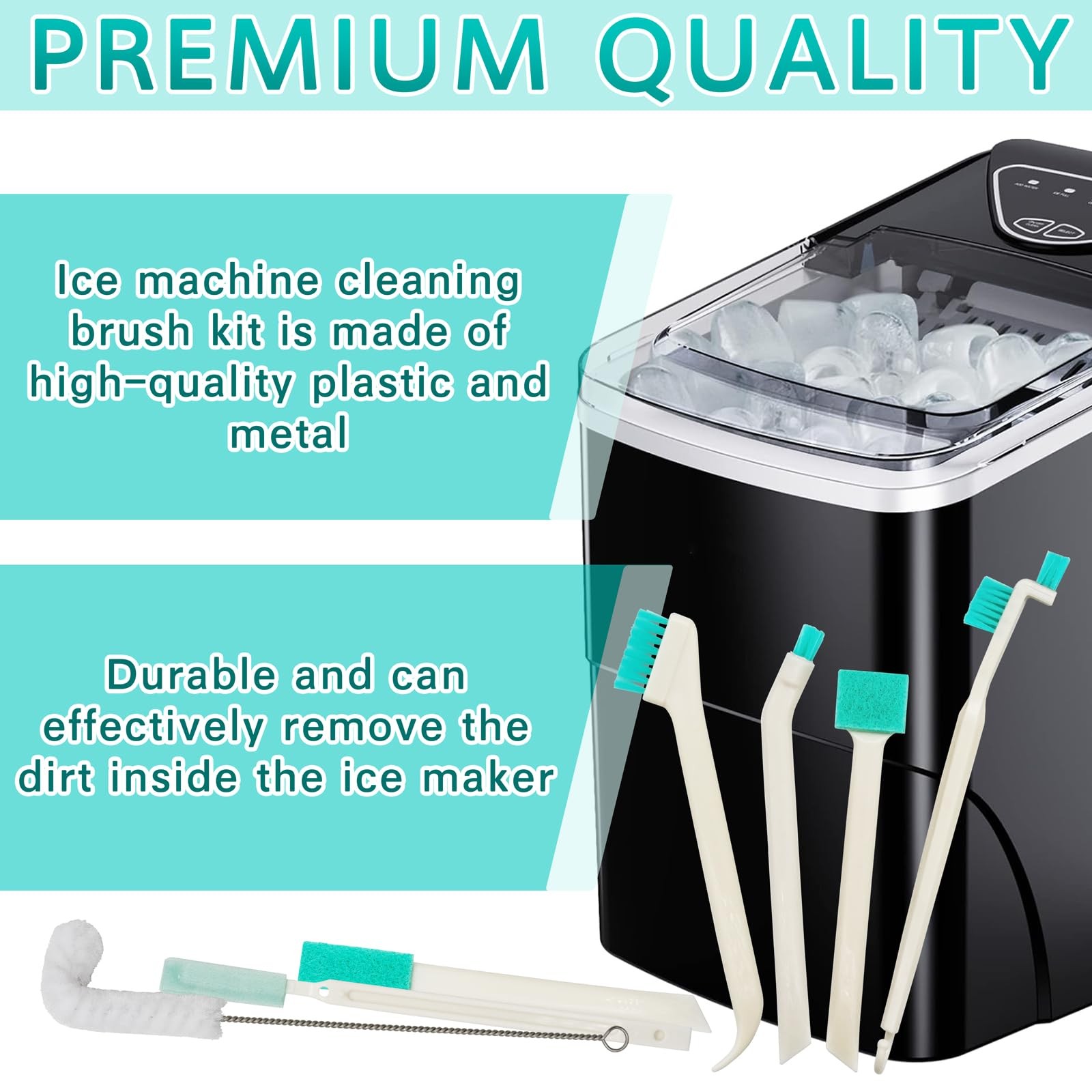 10 Pcs Ice Machine Cleaning Brush Kit, Ice Maker Cleaner Tools Set-2 Extra Lo...