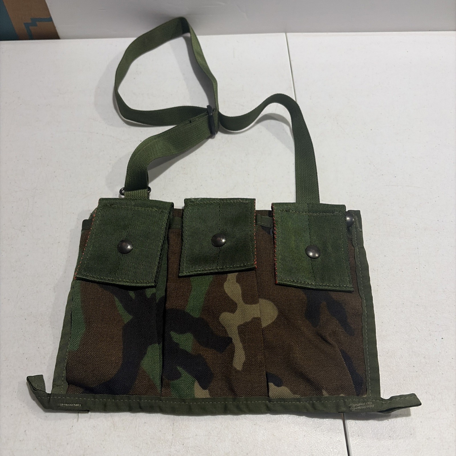 USGI 6 Mag Bandoleer - Woodland Camo NSN: 8465-01-465-2144