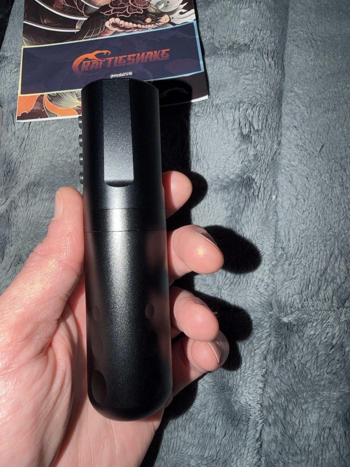 RATTLESNAKE V9 Wireless Tattoo Pen Machine Black Includes Charging Cable