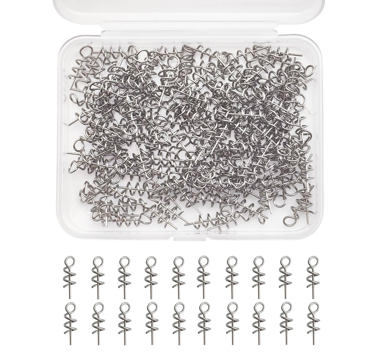 Twist Lock Hook Centering Pin Spring for Fishing Worm Hook Soft Lure Bait Scr...