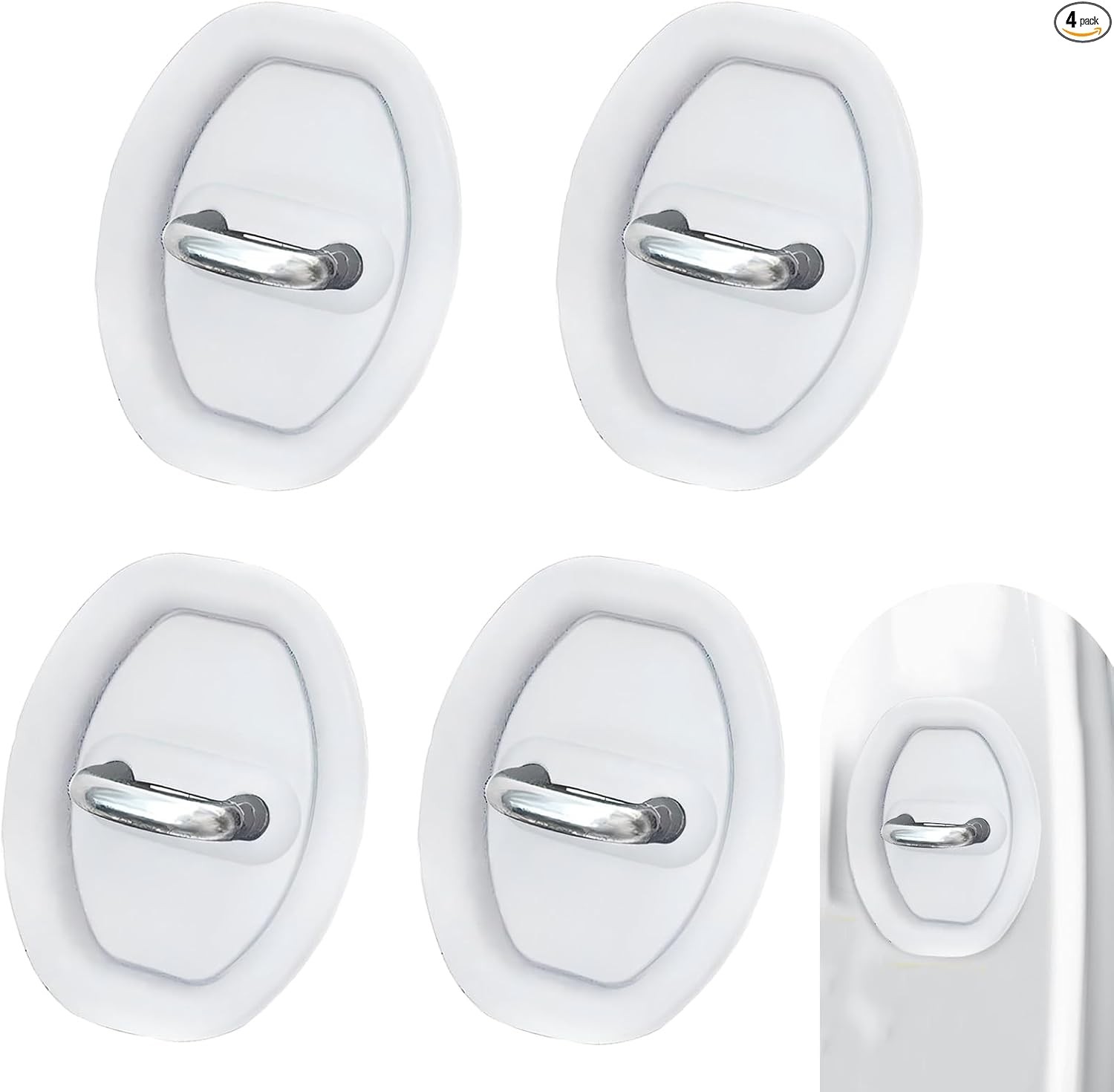 4 PCS Door Latch Lock Cover, Rust-proof Lock Cover Parts Protecti Color: White