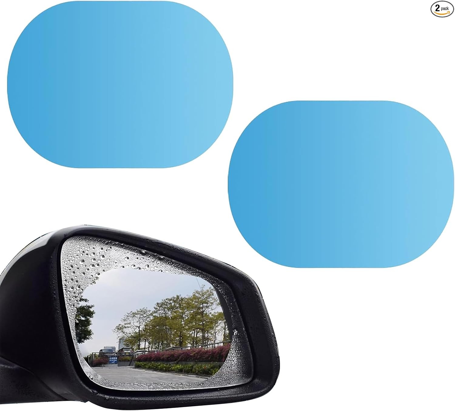 2PCS Car Rear View Mirror Waterproof Film, Rainproof High-definition Transparent