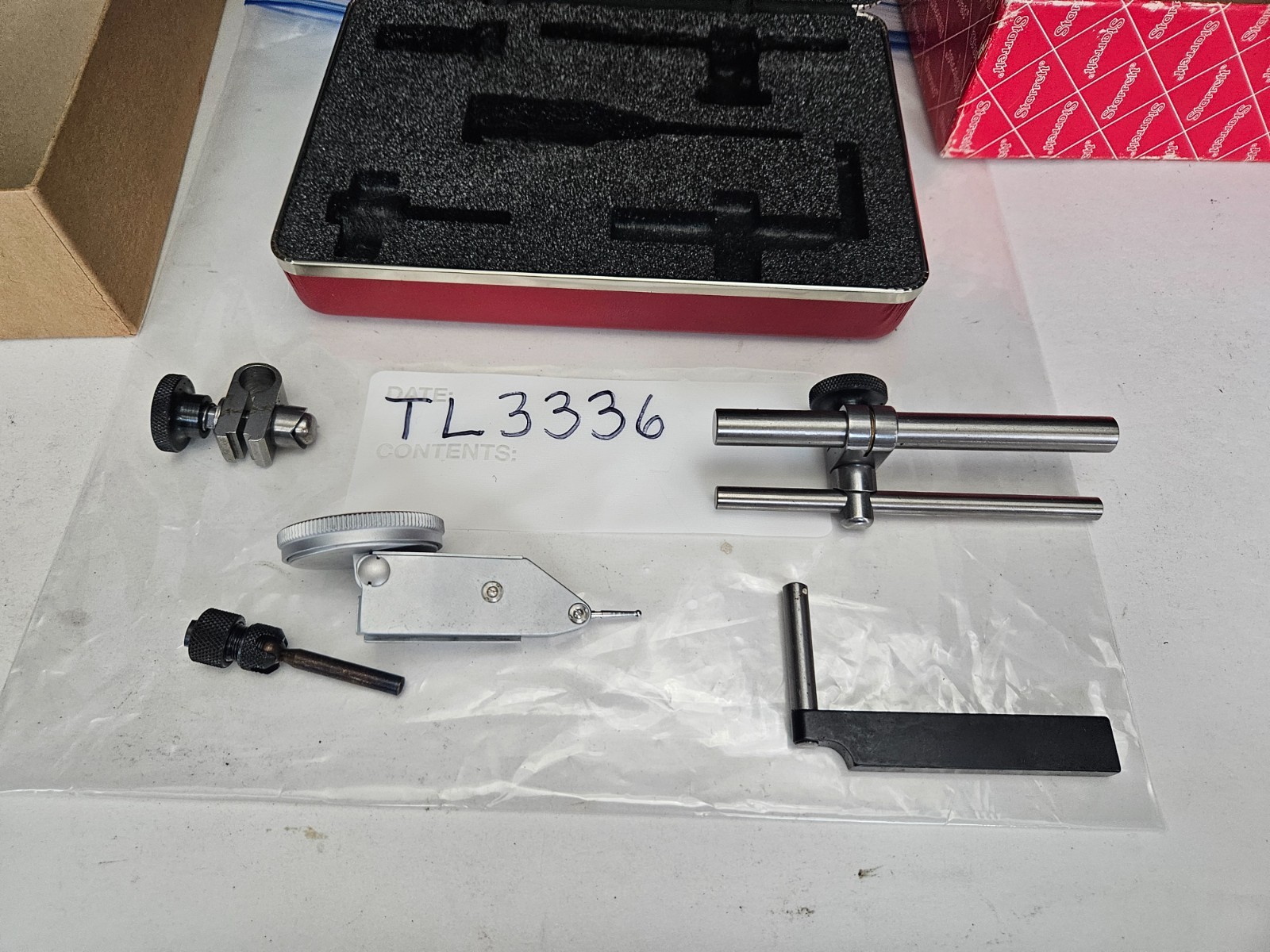 STARRETT #811-5CZ .0005" RANGE DIAL TEST INDICATOR SET W/CASE (TL3336)