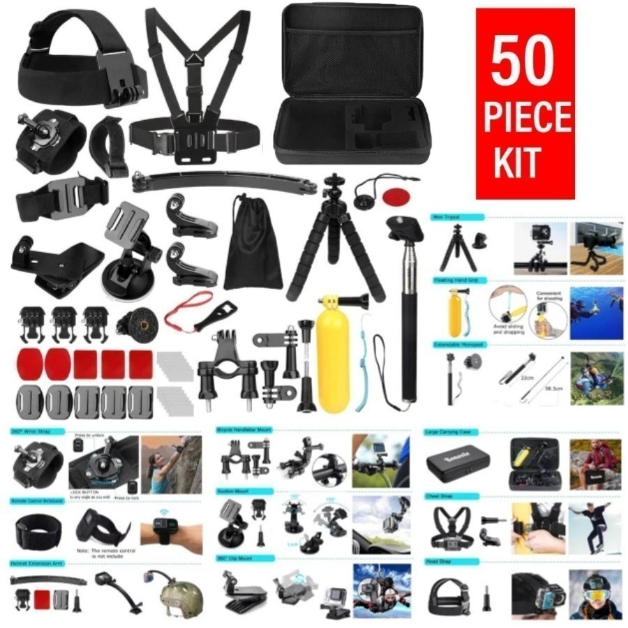 50 in 1 Action Camera Accessories Kit For Gopro Hero 12 11 10 9 8 7 6 5 4 3+/DJI