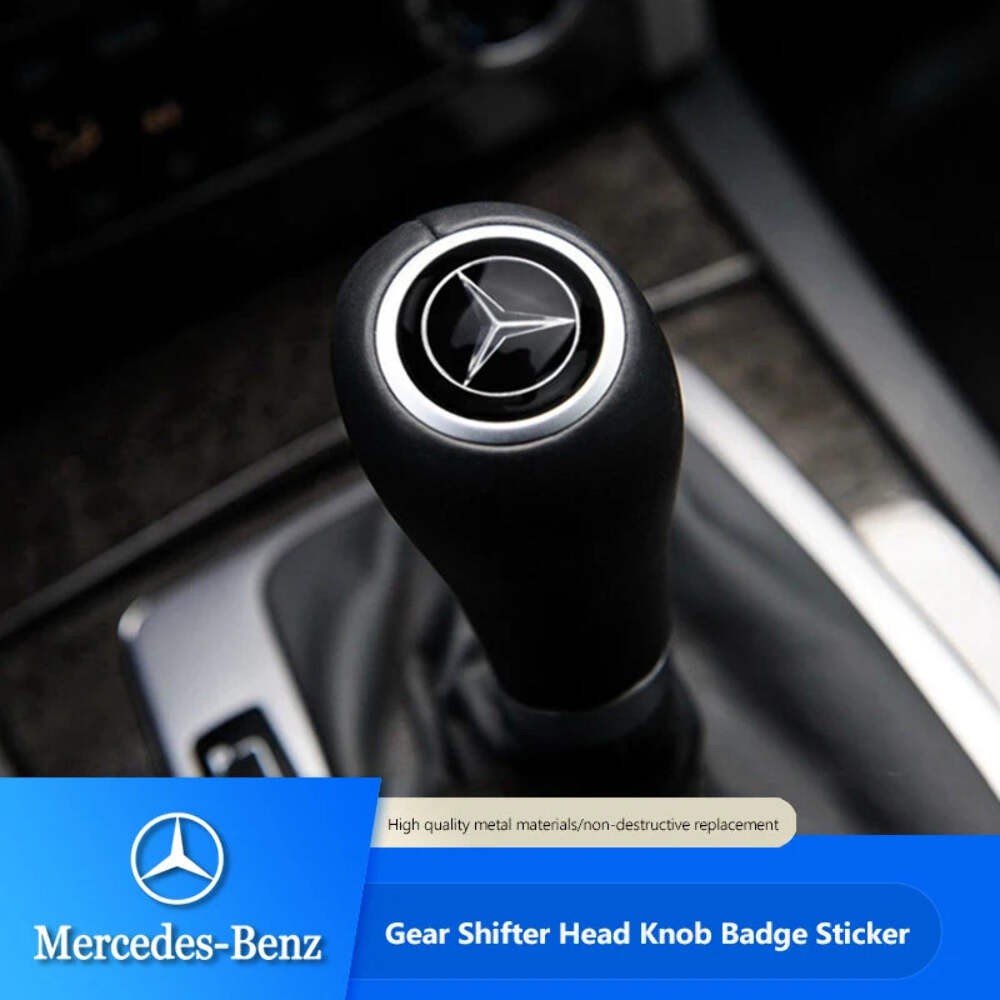 1Pcs Car Gear Shifter Head Knob Badge Sticker Emblem Decal Decor Hubcap For Merc