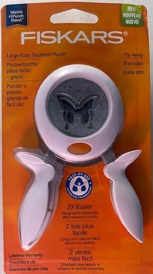 Fiskars 100130 BUTTERFLY Fly Away Easy Squeeze Paper Punch 1.5" LARGE