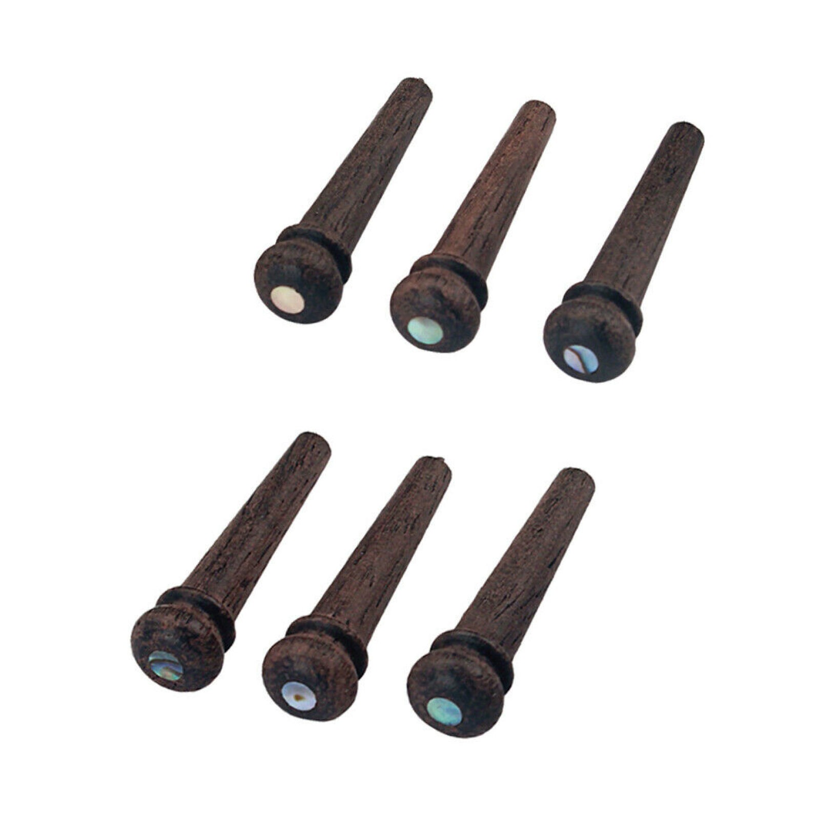 6 PCS New Rosewood Guitar Bridge Nails String Pins with Green Pearl Shell Dot