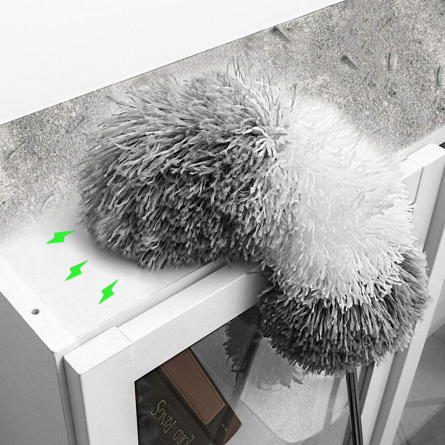 Microfiber Feather Duster with Extendable Pole and Bendable Head, 100" Telescopi