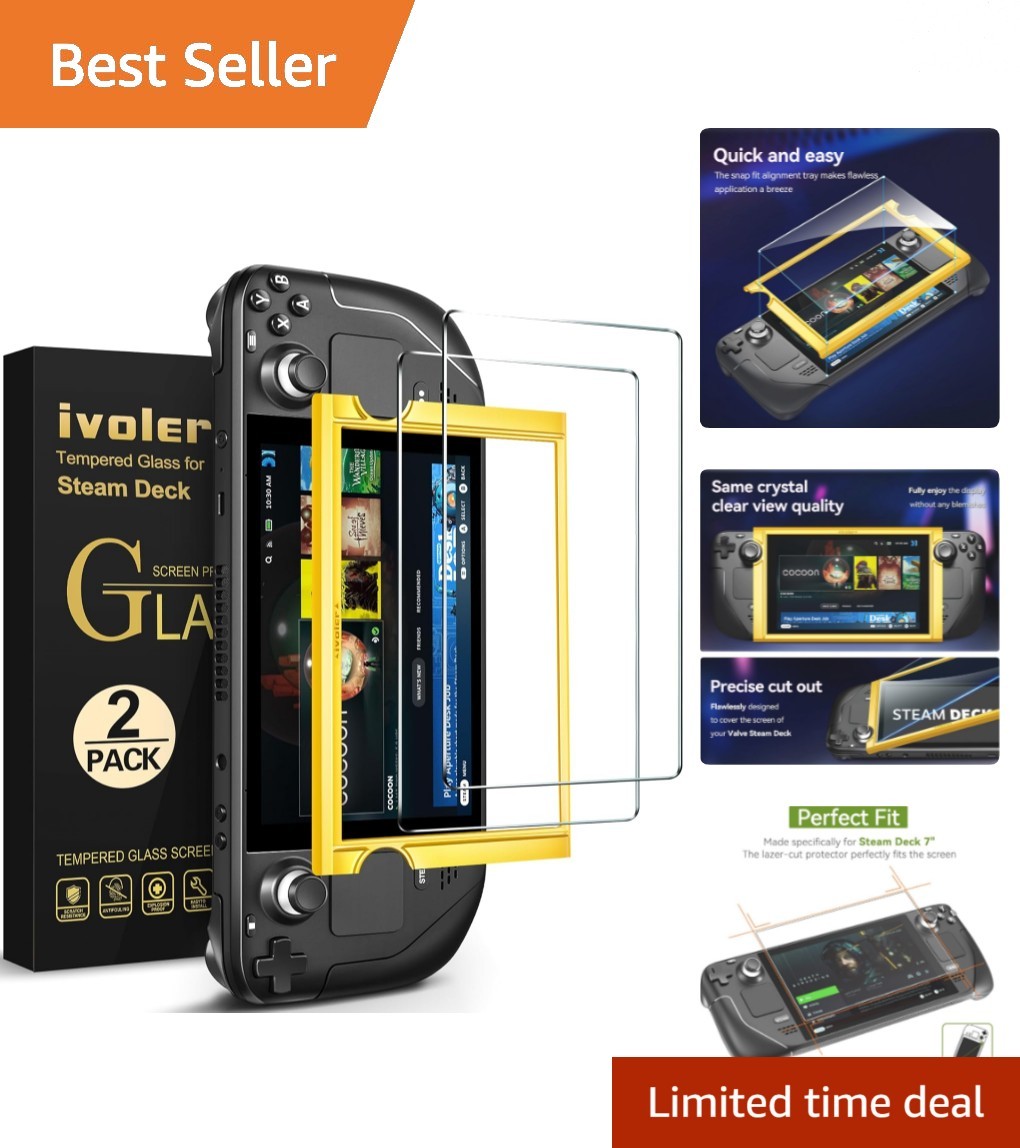 2 Pack Tempered Glass Screen Protectors for Steam Deck 7.4'' OLED 2023 Edition