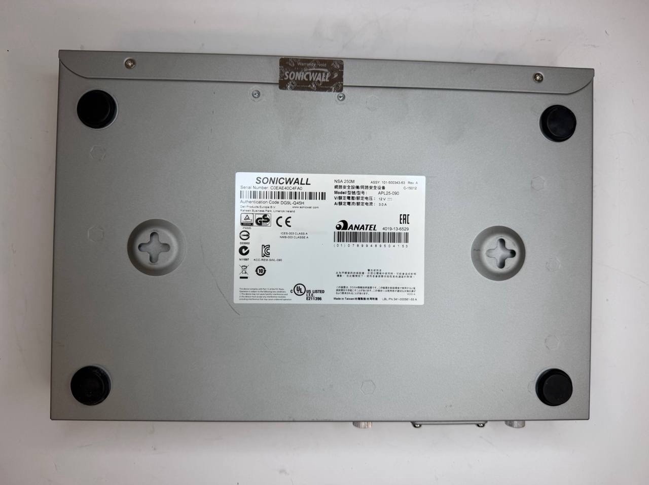 SonicWALL NSA 250M Network Security Appliance Firewall w/ Power Adapter