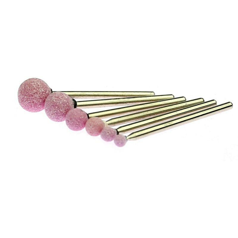 6Pcs 2.35mm Shaft Mounted Point Ceramic Grinding Head Wood Metal Mold Polishing