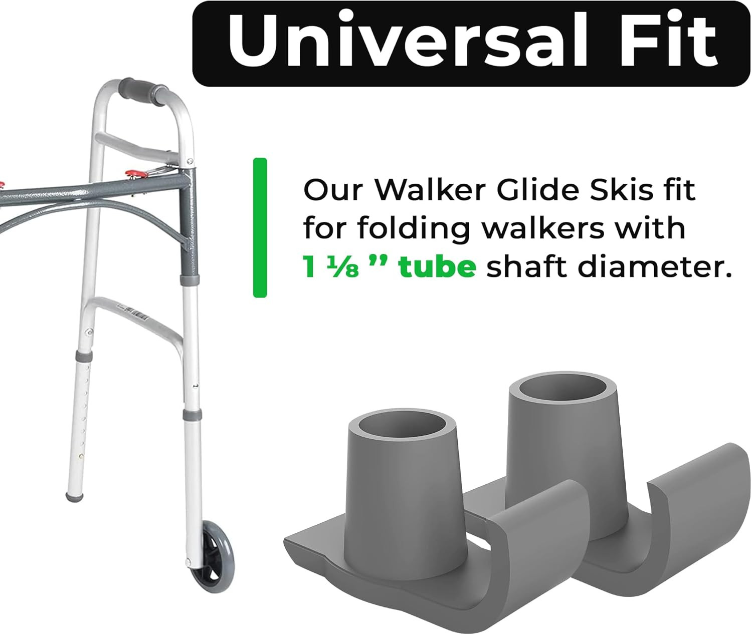 Walker Ski Glides 2 Pack, Walker Glide Ski Heavy Duty, Walker Accessories for Se