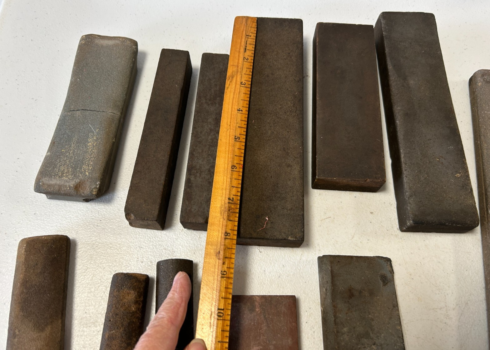 13 Vintage Sharpening Stones Various Shapes & Sizes