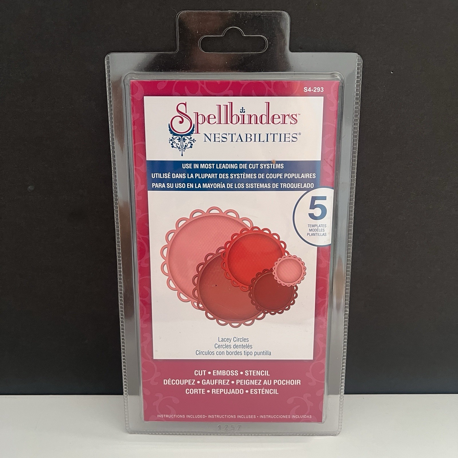 New Spellbinders Nestabilities Lacey Circles 5 Die Cut Template S4-293