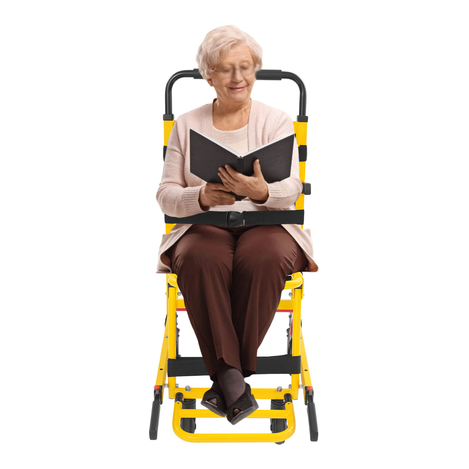 Folding 4-Wheel Evacuation Chair EMS Medical Emergency Patient Transfer Chair US