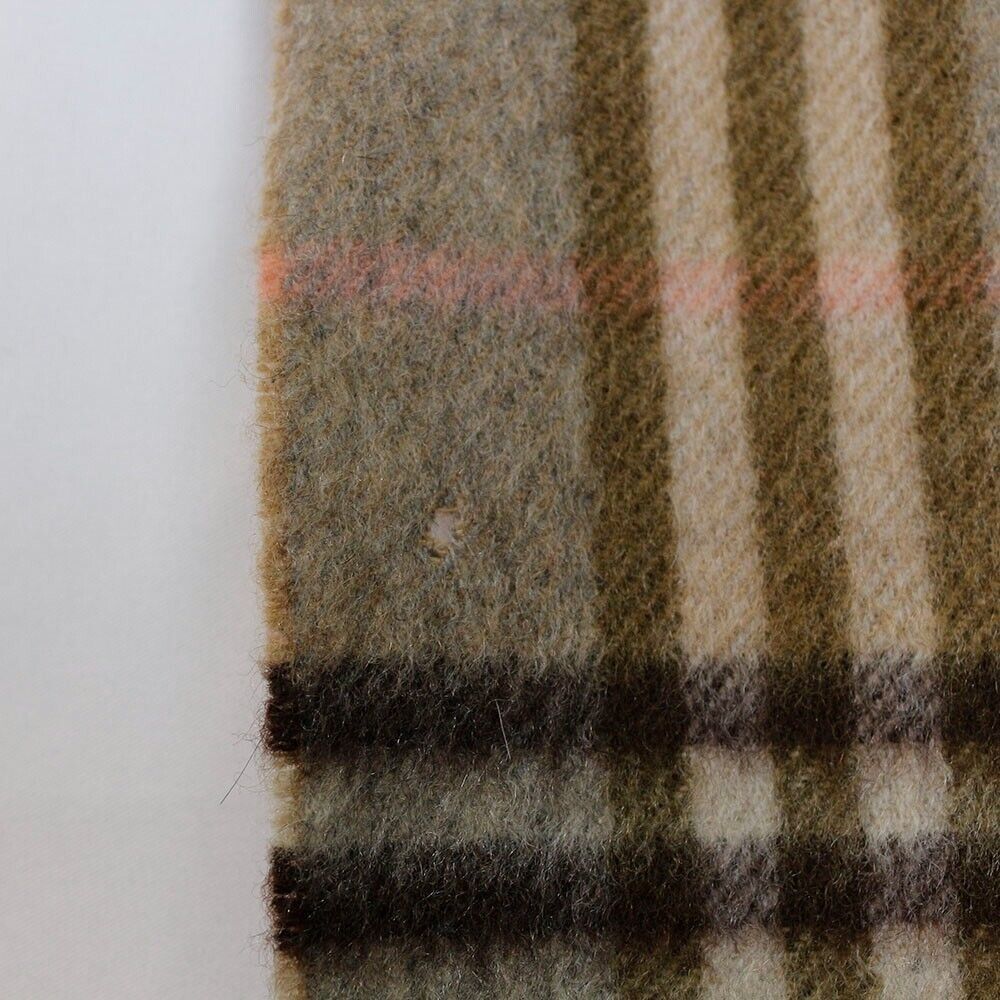 Sciarpa Burberry 100% cashmere colore verde fantasia scozzese 196x31 cm