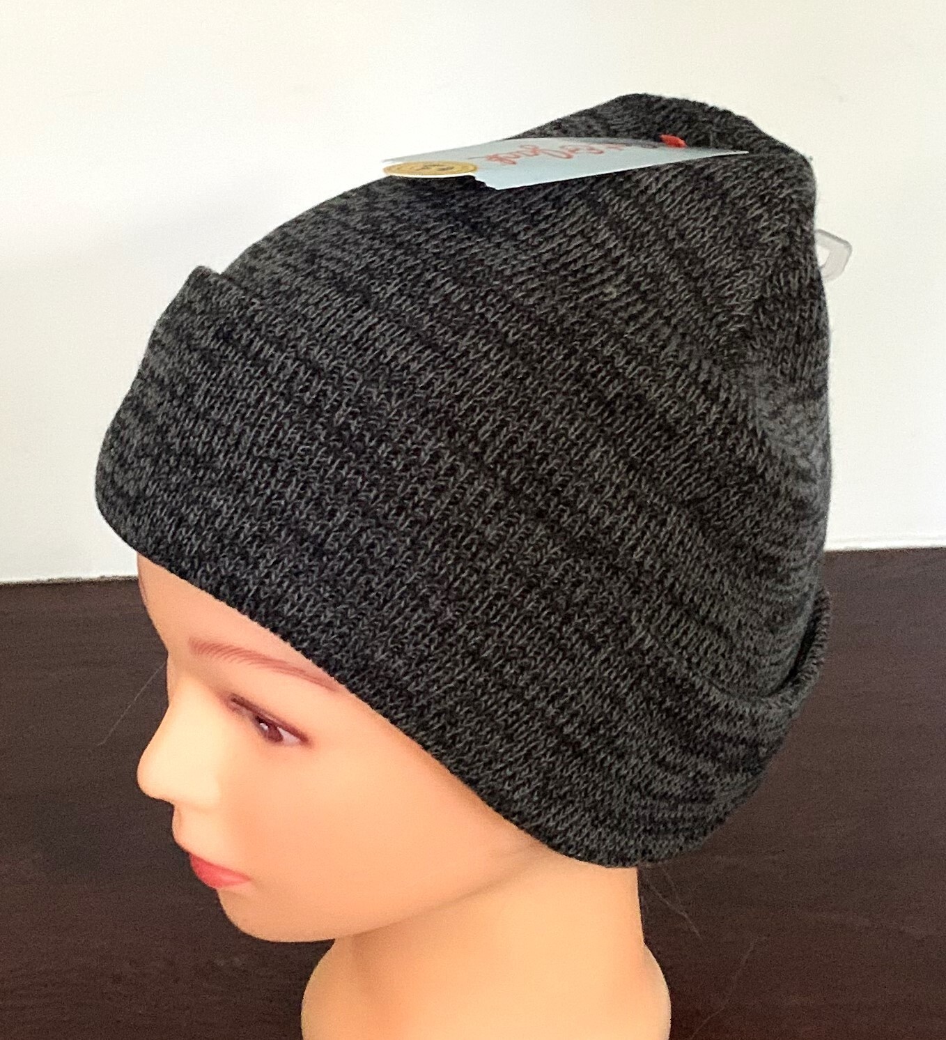Cat & Jack Boys' Cuffed Beanie hat, marled Gray OSFM