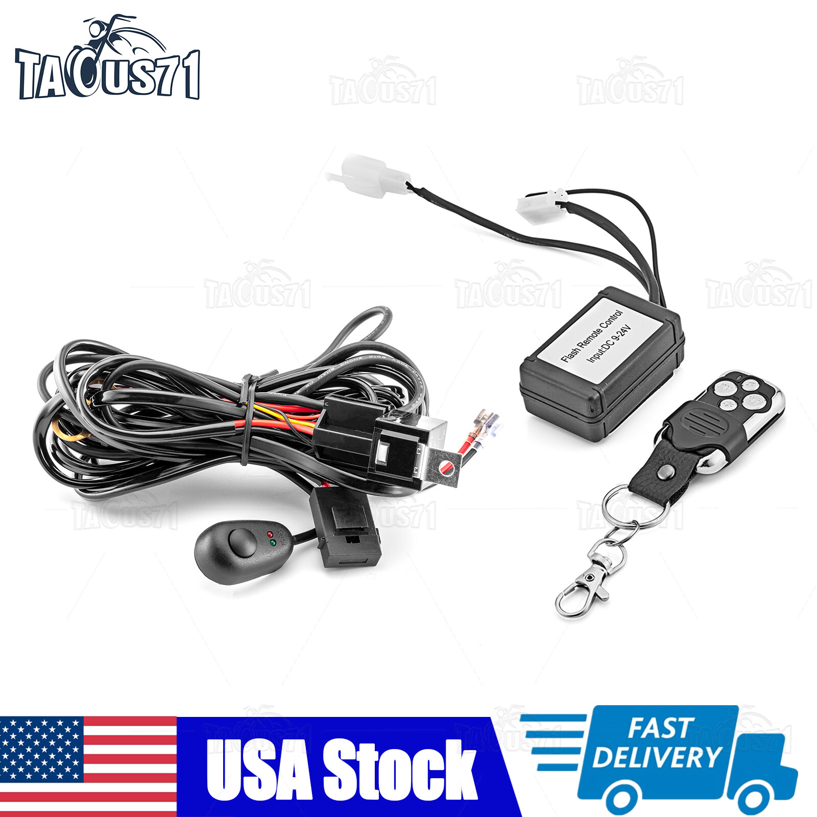 Remote Control Wiring Harness 40A ON/OFF Switch Relay For LED Light Bar