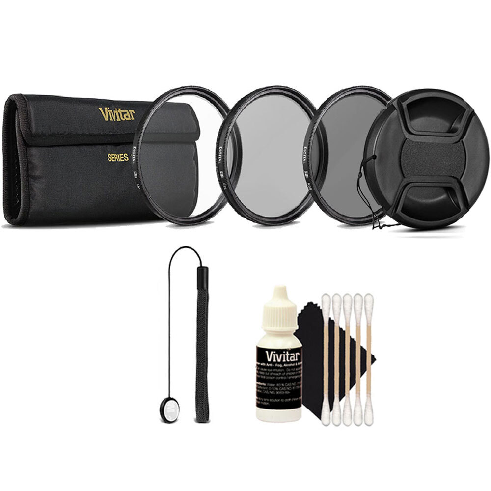 Vivitar 72mm 3Pc UV/CPL/ND8 Filter Kit + Top Accessory Kit for All 72mm Lenses