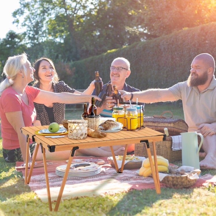 Folding Portable Camping Table Picnic Table w/Storage Bag & Waterproof Desktop
