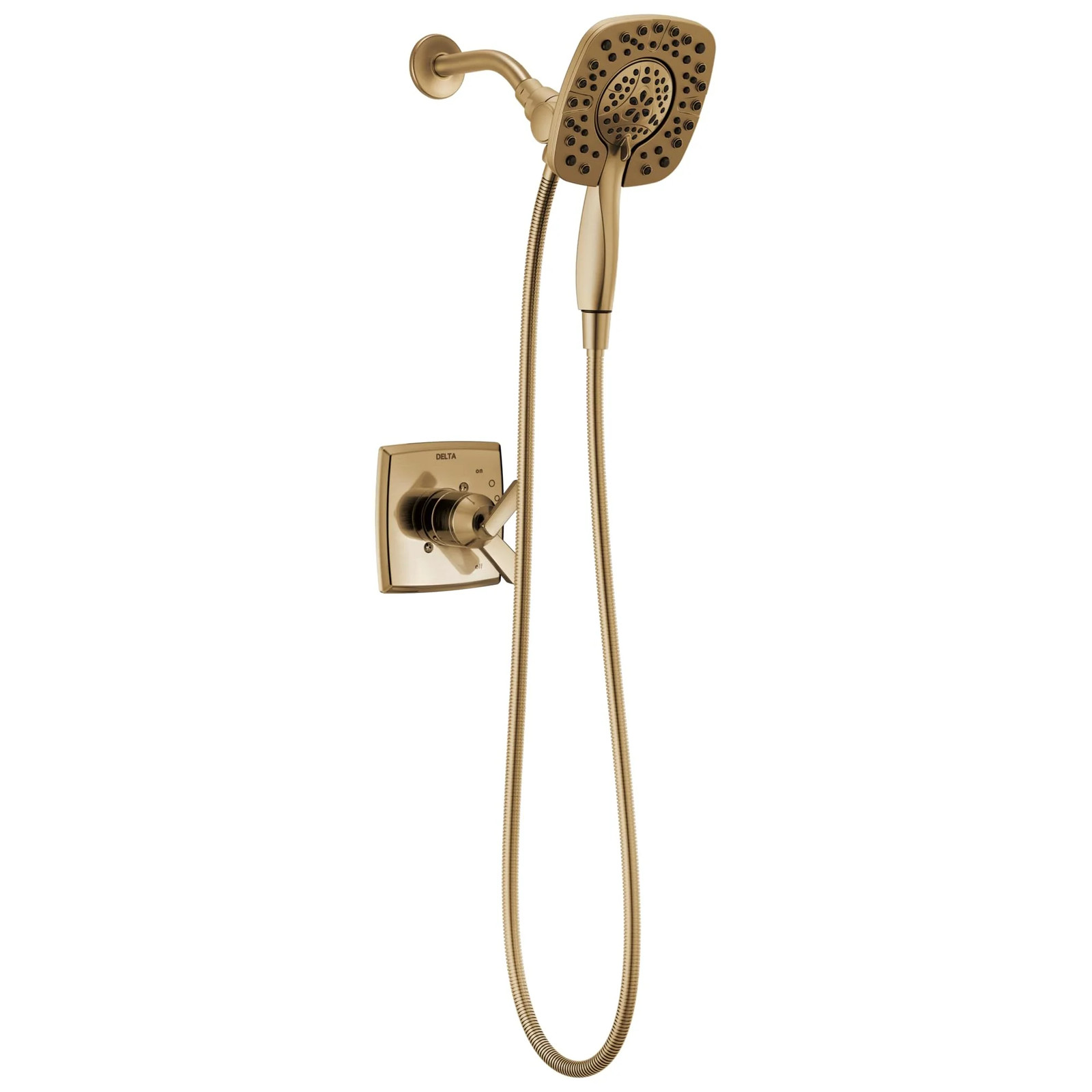 Delta Ashlyn In2ition 2-in-1 Dual Shower Head with Dual-Function Handle, Champag