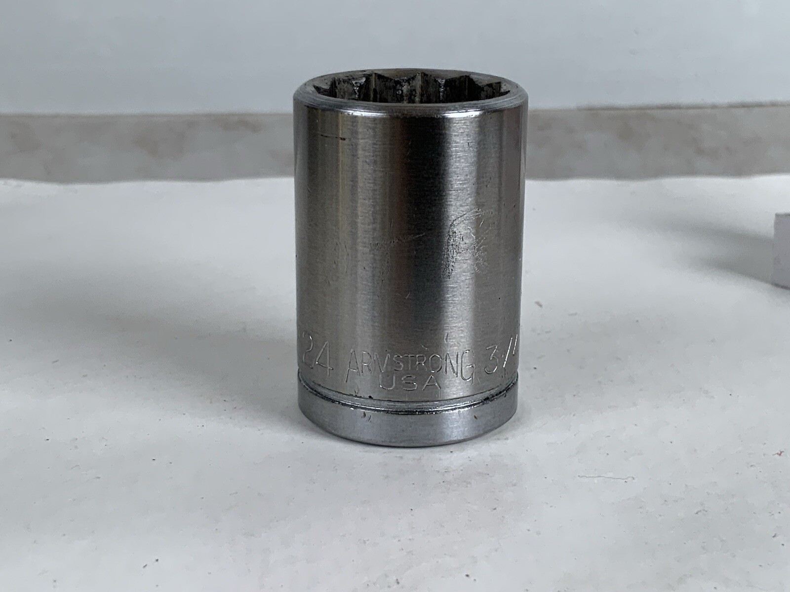 Armstrong ST-1224, 1/2 drive 12pt SAE Socket, size 3/4in., USA Made   RED Tag