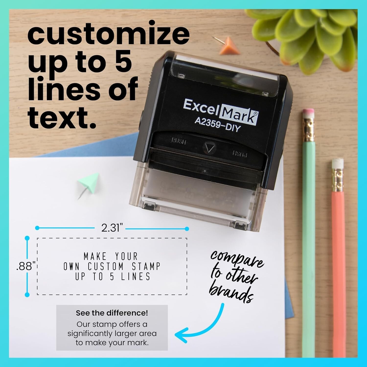 Complete DIY Custom Self-Inking Rubber Stamp Kit with Extra Letters & Tweezers