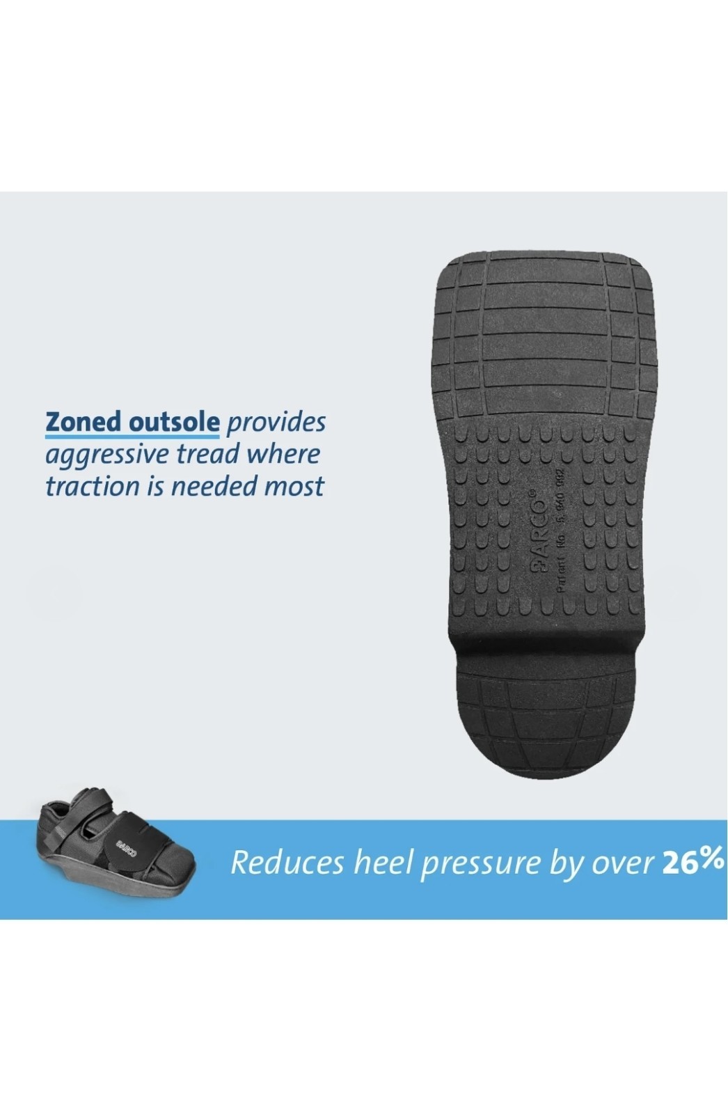 DARCO HeelWedge Healing Off-Loading Shoe Black Post-Op Square Toe New - Large