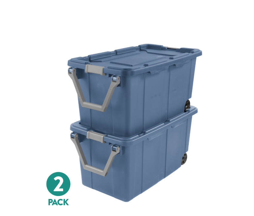 Sterilite Extra-Large Wheeled Industrial Storage Bin, 40 Gallon Durable Plastic