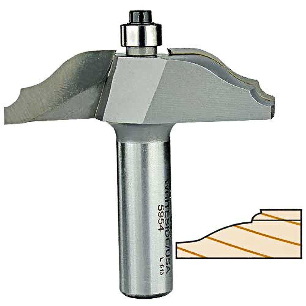 WHITESIDE #5954 2-WING MEDIUM OGEE BEAD RAISED PANEL BIT - 1/2" SH
