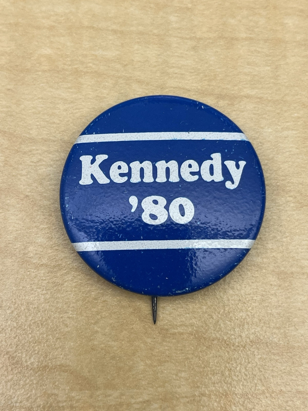 Vintage Kennedy ‘80 Blue White  Campaign Political Election Button Metal 1” 1980
